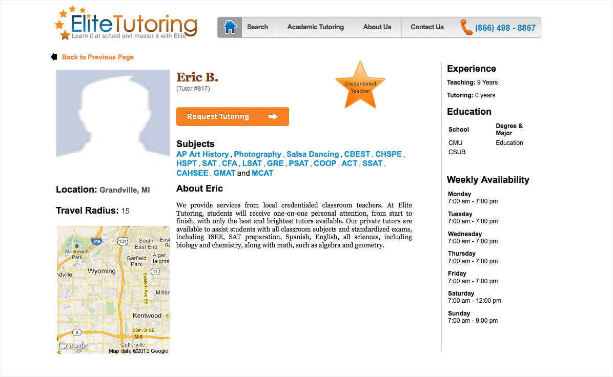 Julia H., tutor at Elite Home Tutoring